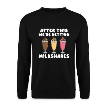 Ich liebe Milchshakes Milchshake Geschenk - Unisex Pullover - Schwarz - Vorne - Alina (178cm) & Michal (187cm)
