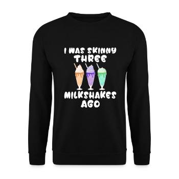 I love Milkshakes Milkshake Gift - Unisex Sweatshirt - black - Front - Alina (178cm) & Michal (187cm)