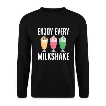 I love Milkshakes Milkshake Gift - Unisex Sweatshirt - black - Front - Alina (178cm) & Michal (187cm)