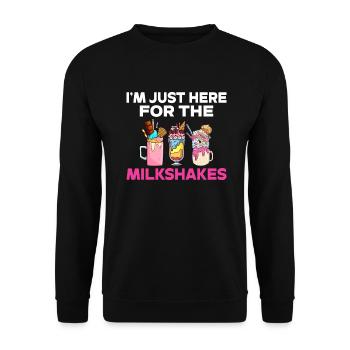 I love Milkshakes Milkshake Gift - Unisex Sweatshirt - black - Front - Alina (178cm) & Michal (187cm)