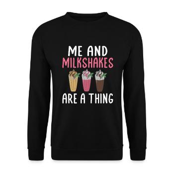 I love Milkshakes Milkshake Gift - Unisex Sweatshirt - black - Front - Alina (178cm) & Michal (187cm)