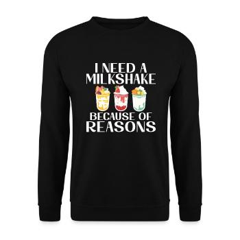 I love Milkshakes Milkshake Gift - Unisex Sweatshirt - black - Front - Alina (178cm) & Michal (187cm)