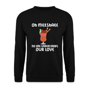I love Milkshakes Milkshake Gift - Unisex Sweatshirt - black - Front - Alina (178cm) & Michal (187cm)