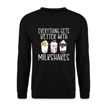 I love Milkshakes Milkshake Gift - Unisex Sweatshirt - black - Front - Alina (178cm) & Michal (187cm)