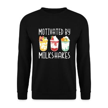 Ich liebe Milchshakes Milchshake Geschenk - Unisex Pullover - Schwarz - Vorne - Alina (178cm) & Michal (187cm)