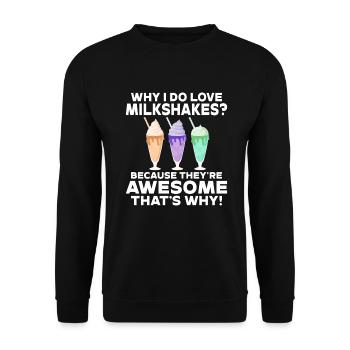 I love Milkshakes Milkshake Gift - Unisex Sweatshirt - black - Front - Alina (178cm) & Michal (187cm)