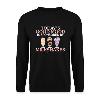 I love Milkshakes Milkshake Gift - Unisex Sweatshirt - black - Front - Alina (178cm) & Michal (187cm)
