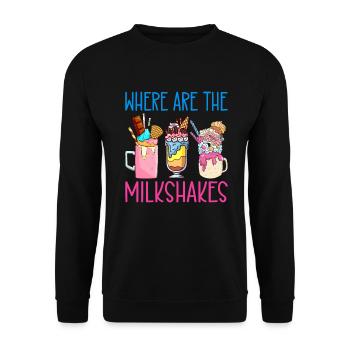 I love Milkshakes Milkshake Gift - Unisex Sweatshirt - black - Front - Alina (178cm) & Michal (187cm)