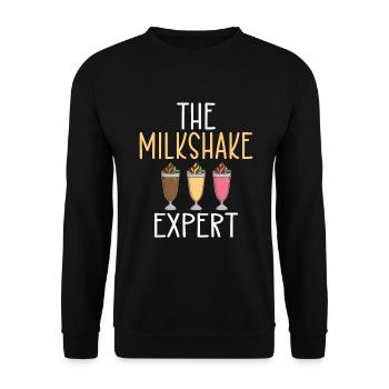 Ich liebe Milchshakes Milchshake Geschenk - Unisex Pullover - Schwarz - Vorne - Alina (178cm) & Michal (187cm)