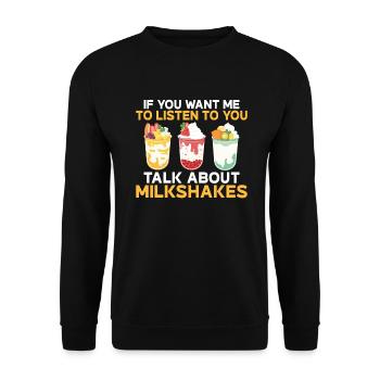 I love Milkshakes Milkshake Gift - Unisex Sweatshirt - black - Front - Alina (178cm) & Michal (187cm)