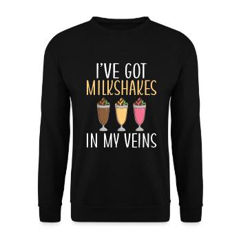 I love Milkshakes Milkshake Gift - Unisex Sweatshirt - black - Front - Alina (178cm) & Michal (187cm)