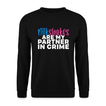I love Milkshakes Milkshake Gift - Unisex Sweatshirt - black - Front - Alina (178cm) & Michal (187cm)