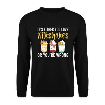 I love Milkshakes Milkshake Gift - Unisex Sweatshirt - black - Front - Alina (178cm) & Michal (187cm)