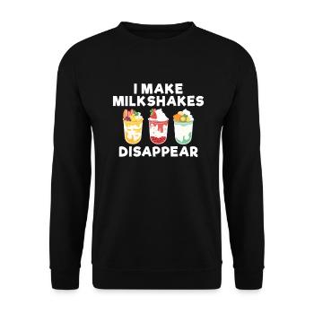 I love Milkshakes Milkshake Gift - Unisex Sweatshirt - black - Front - Alina (178cm) & Michal (187cm)