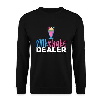 Ich liebe Milchshakes Milchshake Geschenk - Unisex Pullover - Schwarz - Vorne - Alina (178cm) & Michal (187cm)