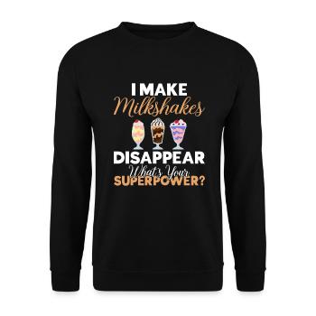 Ich liebe Milchshakes Milchshake Geschenk - Unisex Pullover - Schwarz - Vorne - Alina (178cm) & Michal (187cm)
