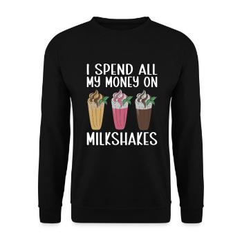 I love Milkshakes Milkshake Gift - Unisex Sweatshirt - black - Front - Alina (178cm) & Michal (187cm)