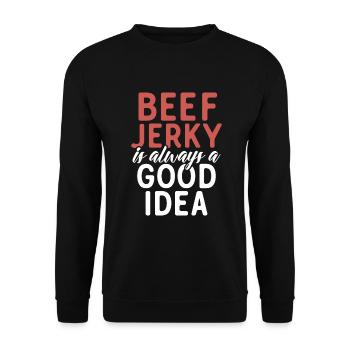 Beef Jerky Gift Beef Jerky Lover - Unisex Sweatshirt - black - Front - Alina (178cm) & Michal (187cm)