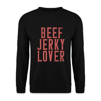 Beef Jerky Gift Beef Jerky Lover - Unisex Sweatshirt - black - Front - Alina (178cm) & Michal (187cm)
