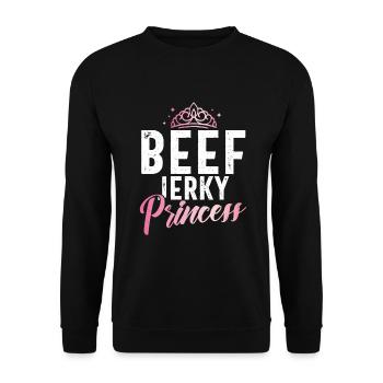 Beef Jerky Gift Beef Jerky Lover - Unisex Sweatshirt - black - Front - Alina (178cm) & Michal (187cm)