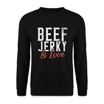 Beef Jerky Gift Beef Jerky Lover - Unisex Sweatshirt - black - Front - Alina (178cm) & Michal (187cm)