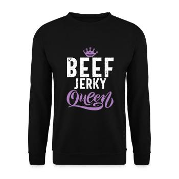 Beef Jerky Gift Beef Jerky Lover - Unisex Sweatshirt - black - Front - Alina (178cm) & Michal (187cm)