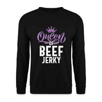 Beef Jerky Gift Beef Jerky Lover - Unisex Sweatshirt - black - Front - Alina (178cm) & Michal (187cm)
