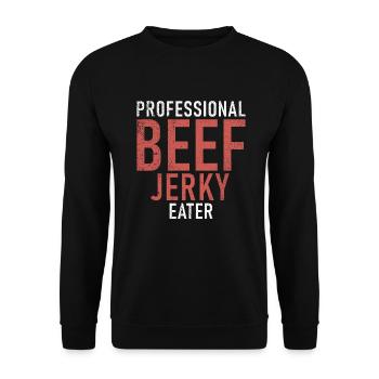 Beef Jerky Gift Beef Jerky Lover - Unisex Sweatshirt - black - Front - Alina (178cm) & Michal (187cm)
