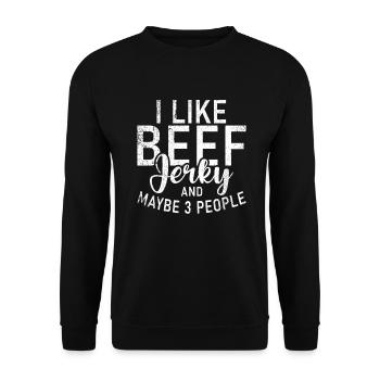 Beef Jerky Gift Beef Jerky Lover - Unisex Sweatshirt - black - Front - Alina (178cm) & Michal (187cm)
