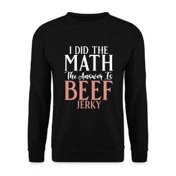 Beef Jerky Gift Beef Jerky Lover - Unisex Sweatshirt - black - Front - Alina (178cm) & Michal (187cm)