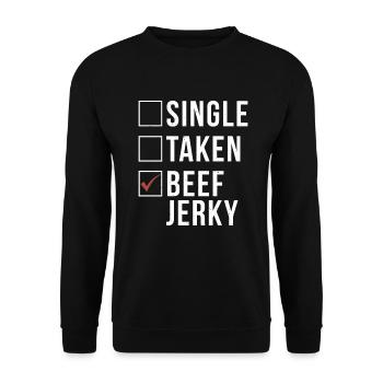 Beef Jerky Gift Beef Jerky Lover - Unisex Sweatshirt - black - Front - Alina (178cm) & Michal (187cm)