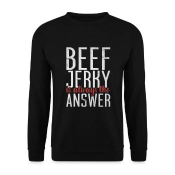 Beef Jerky Gift Beef Jerky Lover - Unisex Sweatshirt - black - Front - Alina (178cm) & Michal (187cm)