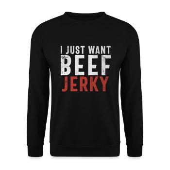 Beef Jerky Gift Beef Jerky Lover - Unisex Sweatshirt - black - Front - Alina (178cm) & Michal (187cm)