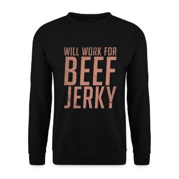 Beef Jerky Gift Beef Jerky Lover - Unisex Sweatshirt - black - Front - Alina (178cm) & Michal (187cm)