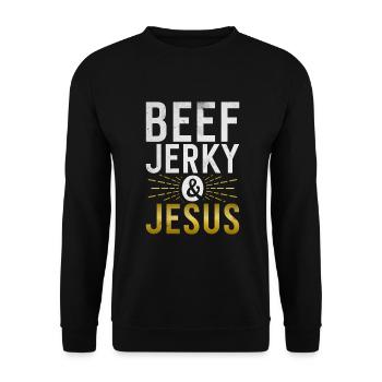 Beef Jerky Gift Beef Jerky Lover - Sweat-shirt Unisexe - noir - Devant - Alina (178cm) & Michal (187cm)