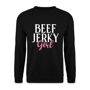 Beef Jerky Gift Beef Jerky Lover - Unisex Sweatshirt - black - Front - Alina (178cm) & Michal (187cm)