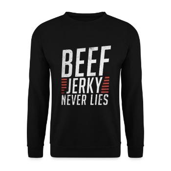 Beef Jerky Gift Beef Jerky Lover - Unisex Sweatshirt - black - Front - Alina (178cm) & Michal (187cm)