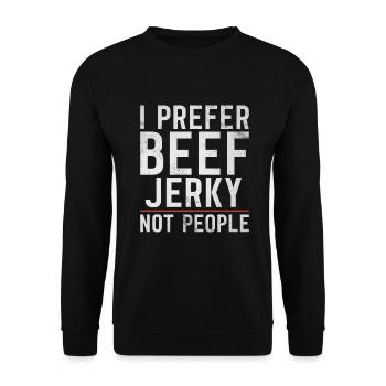 Beef Jerky Gift Beef Jerky Lover - Sweat-shirt Unisexe - noir - Devant - Alina (178cm) & Michal (187cm)