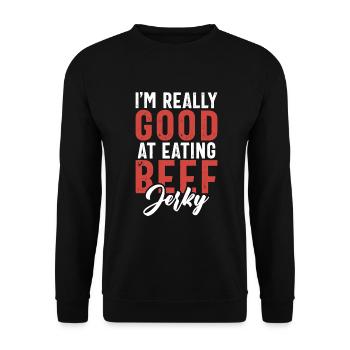 Beef Jerky Gift Beef Jerky Lover - Sweat-shirt Unisexe - noir - Devant - Alina (178cm) & Michal (187cm)