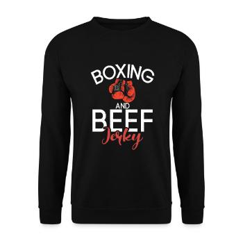 Beef Jerky Gift Beef Jerky Lover - Sweat-shirt Unisexe - noir - Devant - Alina (178cm) & Michal (187cm)
