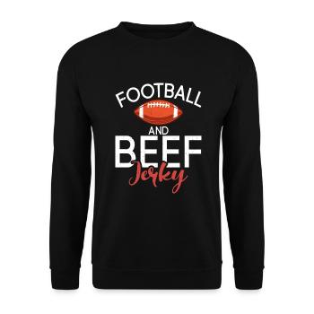 Beef Jerky Gift Beef Jerky Lover - Unisex Sweatshirt - black - Front - Alina (178cm) & Michal (187cm)