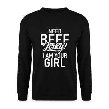 Beef Jerky Gift Beef Jerky Lover - Sweat-shirt Unisexe - noir - Devant - Alina (178cm) & Michal (187cm)