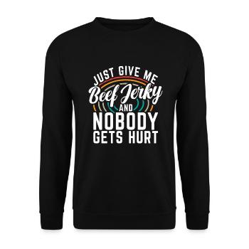 Beef Jerky Gift Beef Jerky Lover - Sweat-shirt Unisexe - noir - Devant - Alina (178cm) & Michal (187cm)