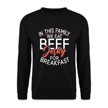 Beef Jerky Gift Beef Jerky Lover - Sweat-shirt Unisexe - noir - Devant - Alina (178cm) & Michal (187cm)