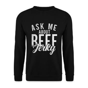 Beef Jerky Gift Beef Jerky Lover - Unisex Sweatshirt - black - Front - Alina (178cm) & Michal (187cm)