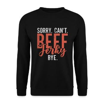 Beef Jerky Gift Beef Jerky Lover - Unisex Sweatshirt - black - Front - Alina (178cm) & Michal (187cm)