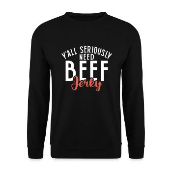 Beef Jerky Gift Beef Jerky Lover - Unisex Sweatshirt - black - Front - Alina (178cm) & Michal (187cm)