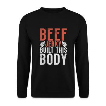 Beef Jerky Gift Beef Jerky Lover - Unisex Sweatshirt - black - Front - Alina (178cm) & Michal (187cm)