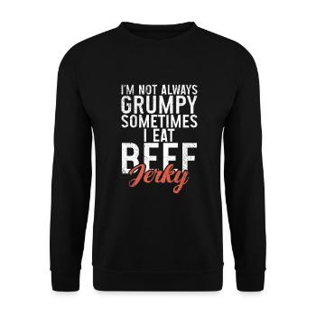 Beef Jerky Gift Beef Jerky Lover - Unisex Sweatshirt - black - Front - Alina (178cm) & Michal (187cm)