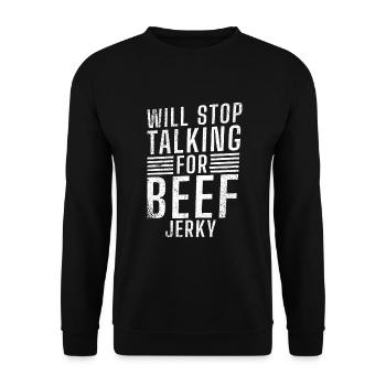 Beef Jerky Gift Beef Jerky Lover - Sweat-shirt Unisexe - noir - Devant - Alina (178cm) & Michal (187cm)